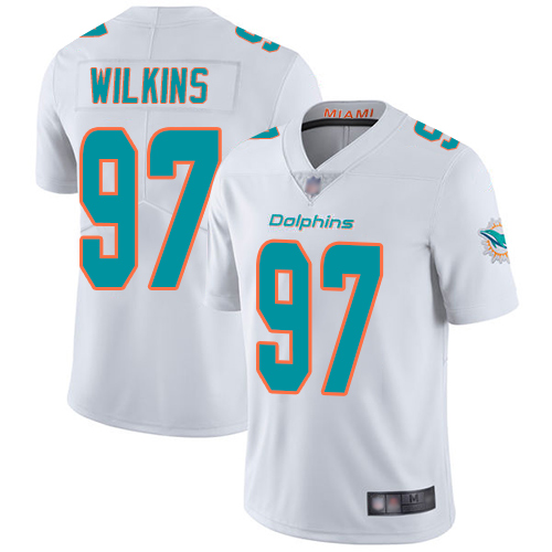Nike Miami Dolphins #97 Christian Wilkins White Men Stitched NFL Vapor Untouchable Limited Jersey